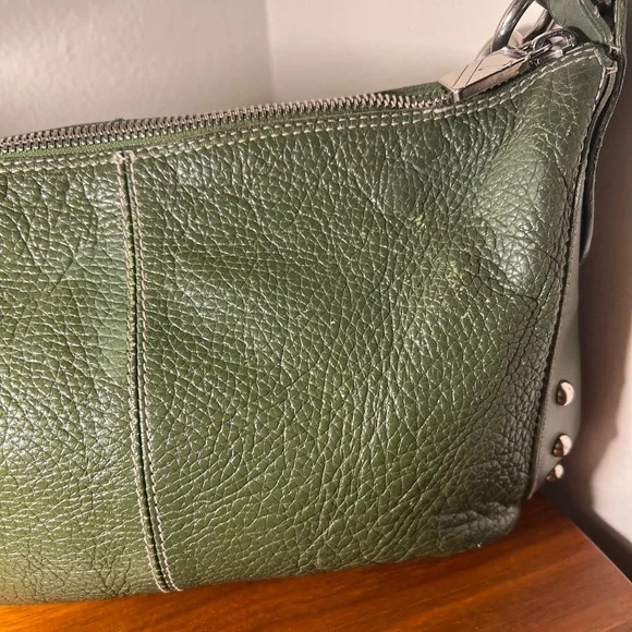 Furla Green Leather Studded Shoulder Bag - Picture 10 of 16